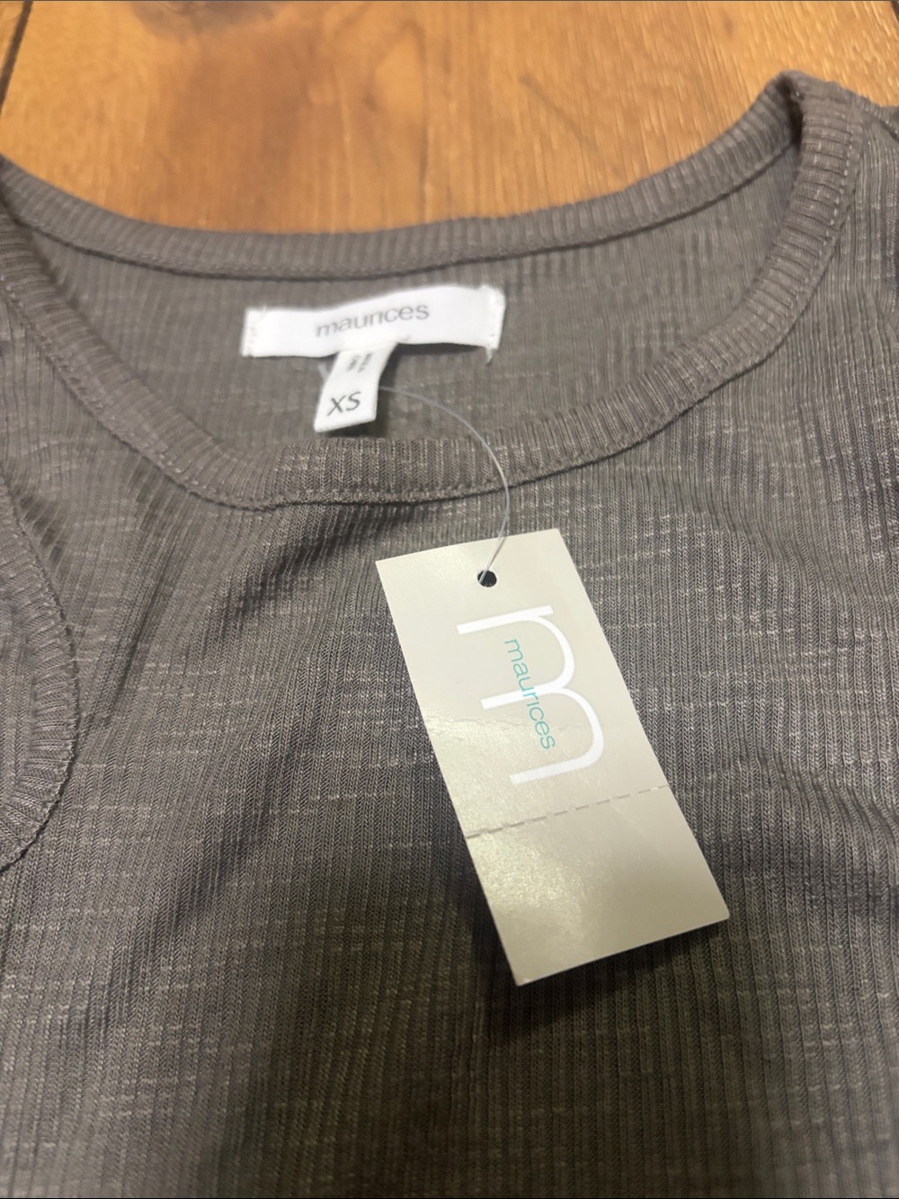 Maurices Olive Ribbed Racerback Tank Top - Picture 2 of 4